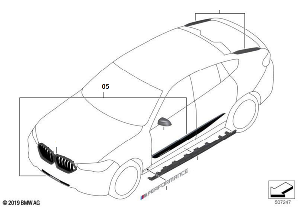 BMW M Performance 原廠 車身貼紙 / 車側貼紙 For G06 X6