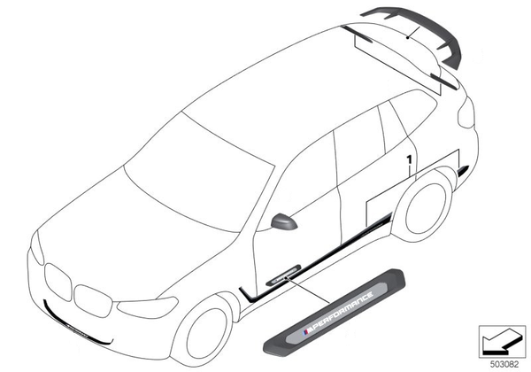 BMW M Performance 原廠 車身貼紙 / 車側貼紙 For G01 X3 G02 X4