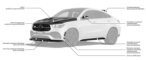 Larte Design 原廠 引擎蓋 (高亮黑) For Mercedes Benz GLE Coupe ( C167 )