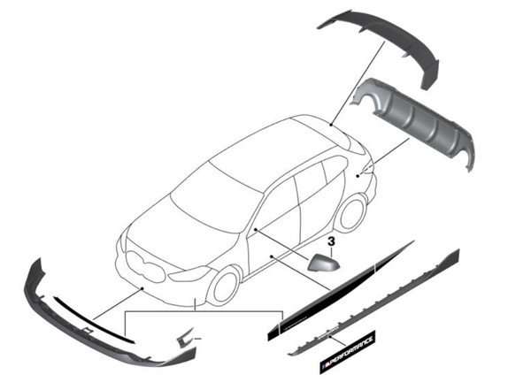 BMW M Performance 原廠 Carbon 碳纖維 後照鏡蓋 / 後視鏡蓋 For F40