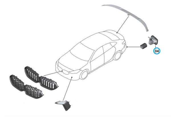 BMW M Performance 原廠 方形 / 矩形 尾飾管 (鈰灰) For F44