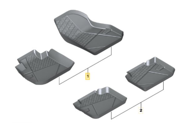 BMW 原廠 Floor Liner 防水 高邊 腳踏墊 / 踏墊 (橡膠) For X1 U11 X2 U10