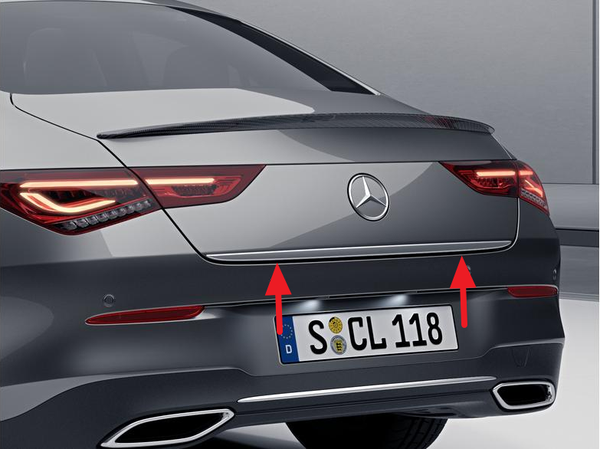 Mercedes Benz 原廠 後車箱 行李箱 高光澤鍍鉻 後飾條 For CLA Coupe / Shooting Brake ( C118 / X118 )