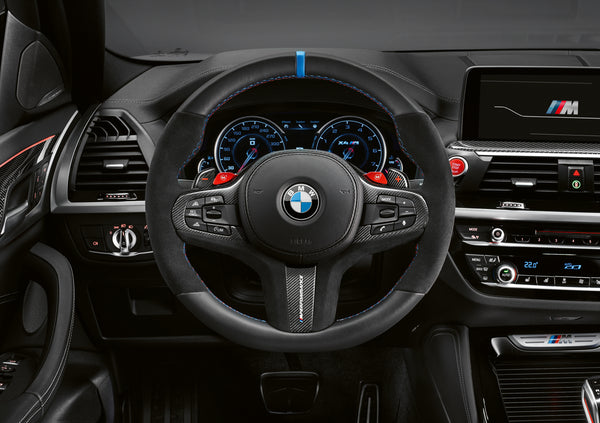 BMW M Performance 原廠 Alcantara 麂皮方向盤 / Carbon 碳纖維 方向盤飾蓋 / 換檔播片 套件組 For X3M ( F97 / F97 Lci ) X4M ( F98 / F98 Lci )