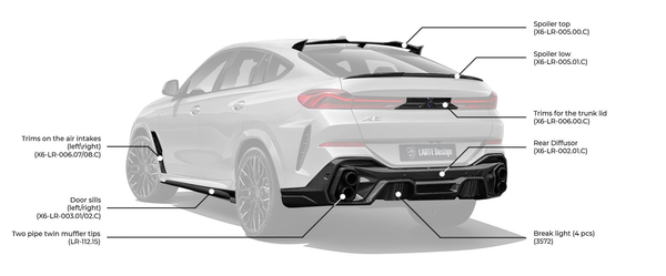 Larte Design 原廠 後上尾翼 / 擾流板 (烤漆版) For BMW X6 ( G06 )